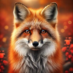 Obraz premium digitally enhanced image of a red fox 