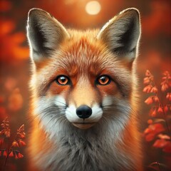 Obraz premium digitally enhanced image of a red fox 