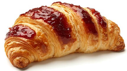 Freshly Baked Croissant with Butter and Jam: A Perfect Morning Delight