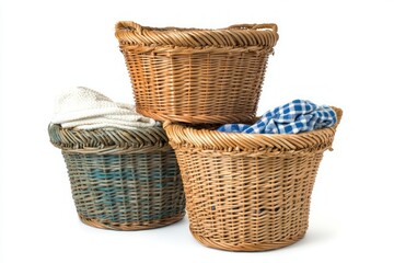 Obraz premium Charming Wicker Laundry Baskets: A Timeless Storage Solution