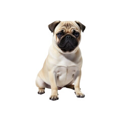 Obraz premium Pug dog isolated on transparent background. French bulldog dog png