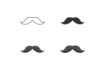 Mustache icon Vector Illustration design Logo template. 