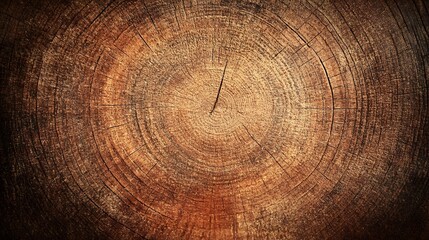 Naklejka premium Detailed Cross Section of Tree Trunk, Wooden Texture Background