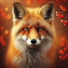 Fototapeta premium digitally enhanced image of a red fox 