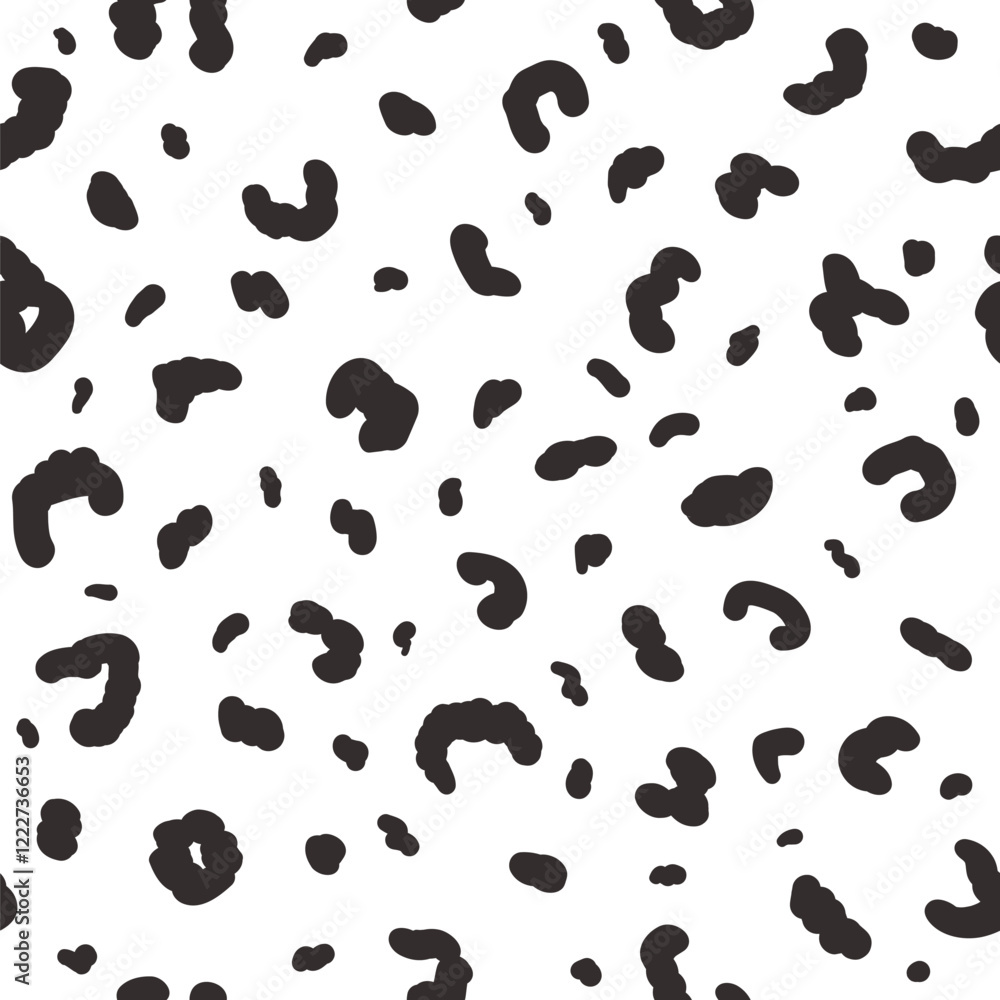 Aufkleber abstract animal monochrome seamless pattern.dalmatian, leopard or ocelot print allover background. j