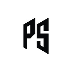 PS monogram logo design letter text name symbol monochrome logotype alphabet character simple logo