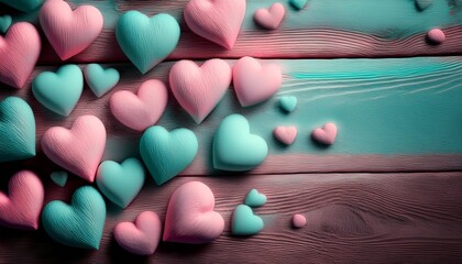 Obraz premium pink and green heart candy