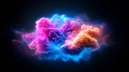 Holographic landscapes shift and transform in vibrant colors, creating an immersive experience with dynamic motion and captivating visual effects