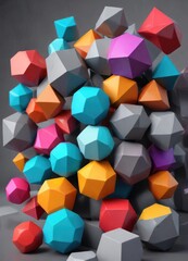 Geometric shapes with bright colors and gray background , artisticpattern , modernart, colorblock