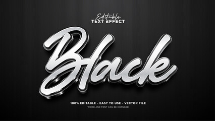 Black text effect, editable luxurious text effect