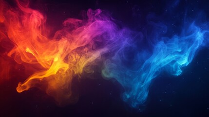 Bright colorful smoke swirled