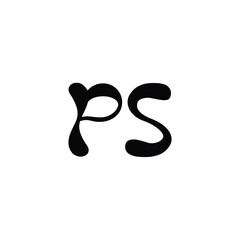 PS monogram logo design letter text name symbol monochrome logotype alphabet character simple logo