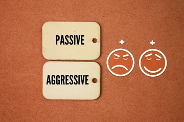 wood with passive and aggressive words. characterized by indirect resistance to the demands of...