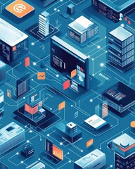 A detailed infographic showing IT infrastructure for modern businesses