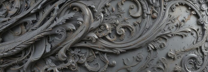 Gray abstract texture with intricate details and swirls , details, dimensional, depth