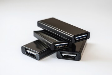 Sleek Black External Storage Devices - High-Tech Data Storage Solutions