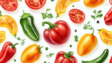 Colorful arrangement of fresh vegetables on a bright background showcasing health and culinary diversity