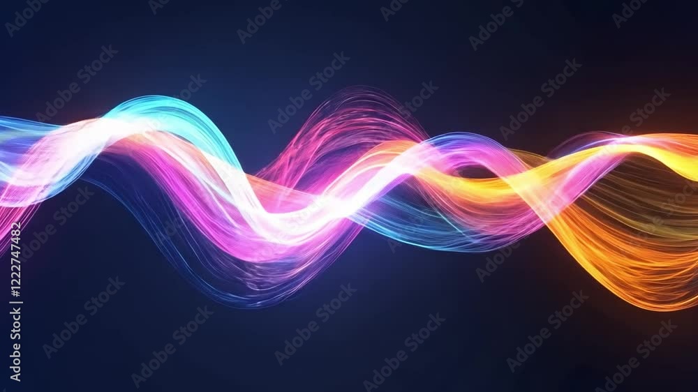 Aufkleber colorful flowing abstract wave patterns illuminated in vibrant hues in a digital design