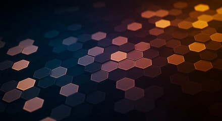 Abstract background hexagon pattern with glowing lights