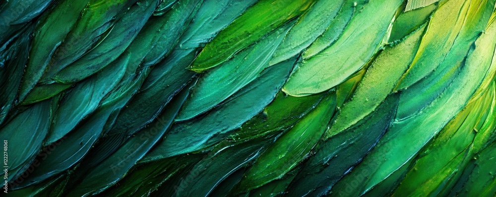 Aufkleber abstract green feather texture pattern in close-up view