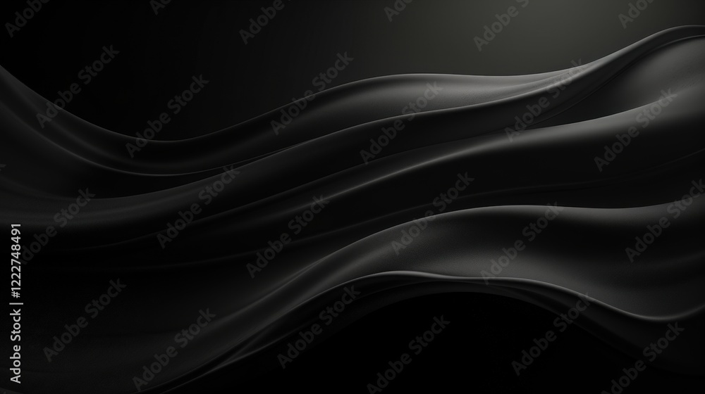 Poster elegant abstract black background with smooth textures and flowing waves for use in modern design pr