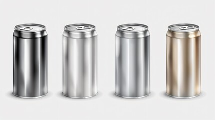 Professional Realistic 3D Mockup Metal Tin Cans Steel Canister