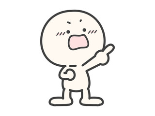 指差しのポーズの何かを言っている人物