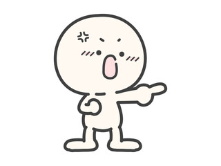 指差しのポーズの怒っている人物