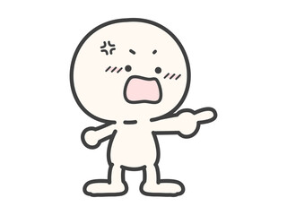 指差しのポーズの怒っている人物02
