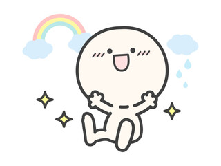 虹と人物のベクターイラスト