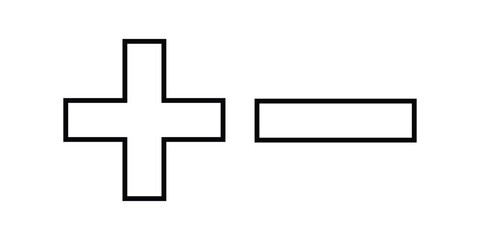 Plus Minus Icon, Round plus sign and minus sign icon set. Vector. collection of plus minus icons