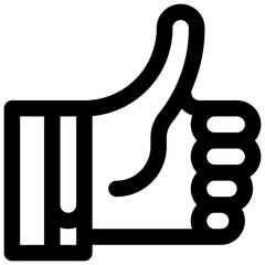 Thumbs up. Editable stroke vector icon.