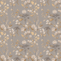 Elegant floral pattern design with soft colors on a textured background