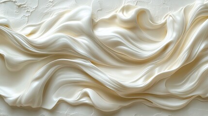 Obraz premium A textured wallpaper featuring elegant, flowing patterns in shades of white and cream.