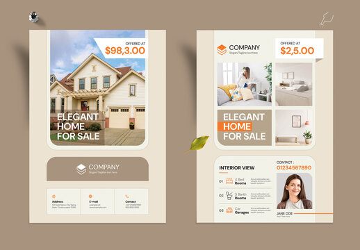 Elegant Home For Sale Flyers Layout