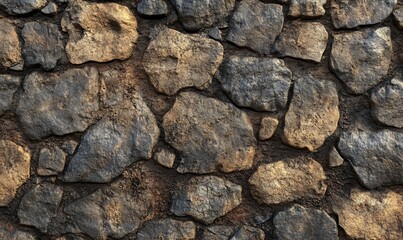 Obraz premium Ground texture of fresh soil wall, seamless aerial pattern