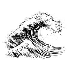 Obraz premium Hand-drawn wave illustration icon