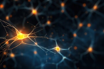Neurons with an orange and yellow light medical illuminated accessories.