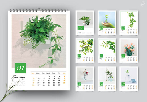 Natural Simple Calendar 2025 Template