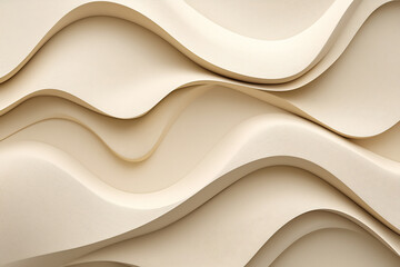 Abstract beige waves creating a textured background with soft curves, ideal for design projects