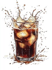 Iced soda splash; refreshment, summer drink