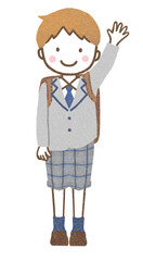 手を挙げている男の子