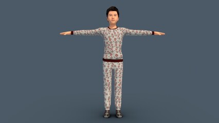 Young boy 3d illustration