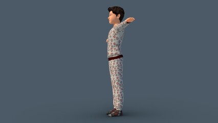 Young boy 3d illustration