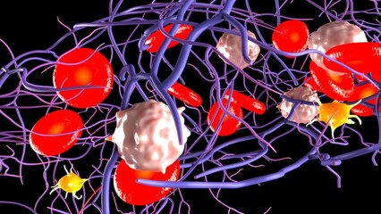 Blood Clot Fibrin 3d illustration