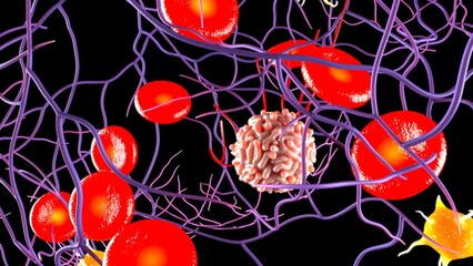 Blood Clot Fibrin 3d illustration