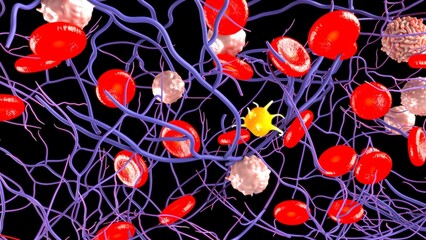 Blood Clot Fibrin 3d illustration