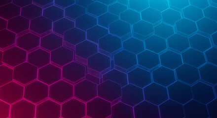 Abstract background hexagon pattern with glowing lights