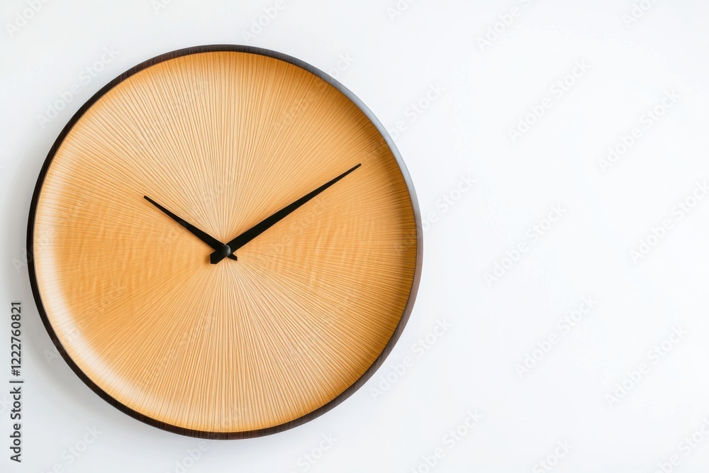 Poster elegant wall clock with minimalist design on a clean white background showcasing timeless style and 