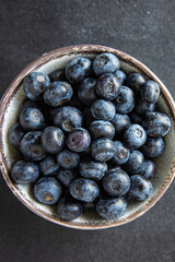 blueberry ripe juicy berries natural product snack fresh tasty food dish gourmet food background on the table rustic food top view copy space keto and paleo diet Vegetarian and vegan food
